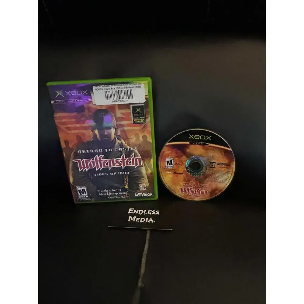 Return to Castle Wolfenstein Microsoft Xbox Item and Box Video Game